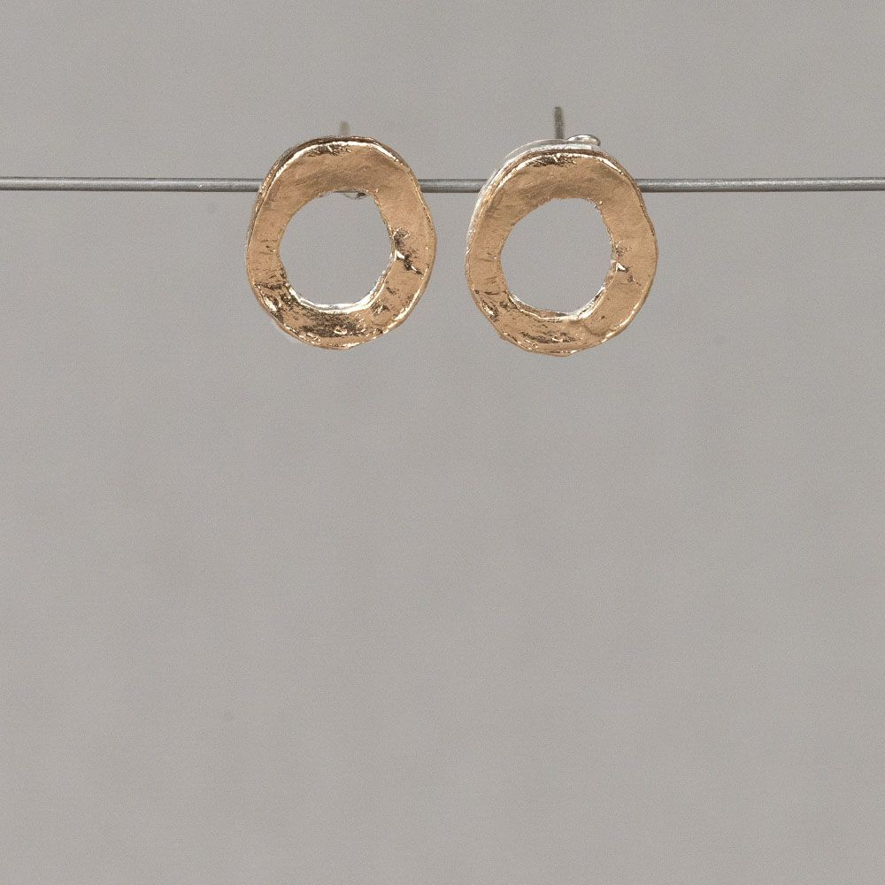 21555 Oorbel zilver+ verguld kringen