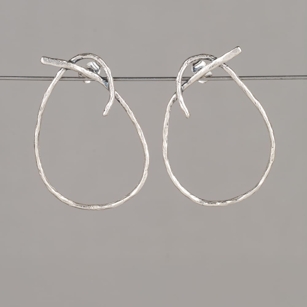 21629 oorhoepel zilver oxy shiny knoop