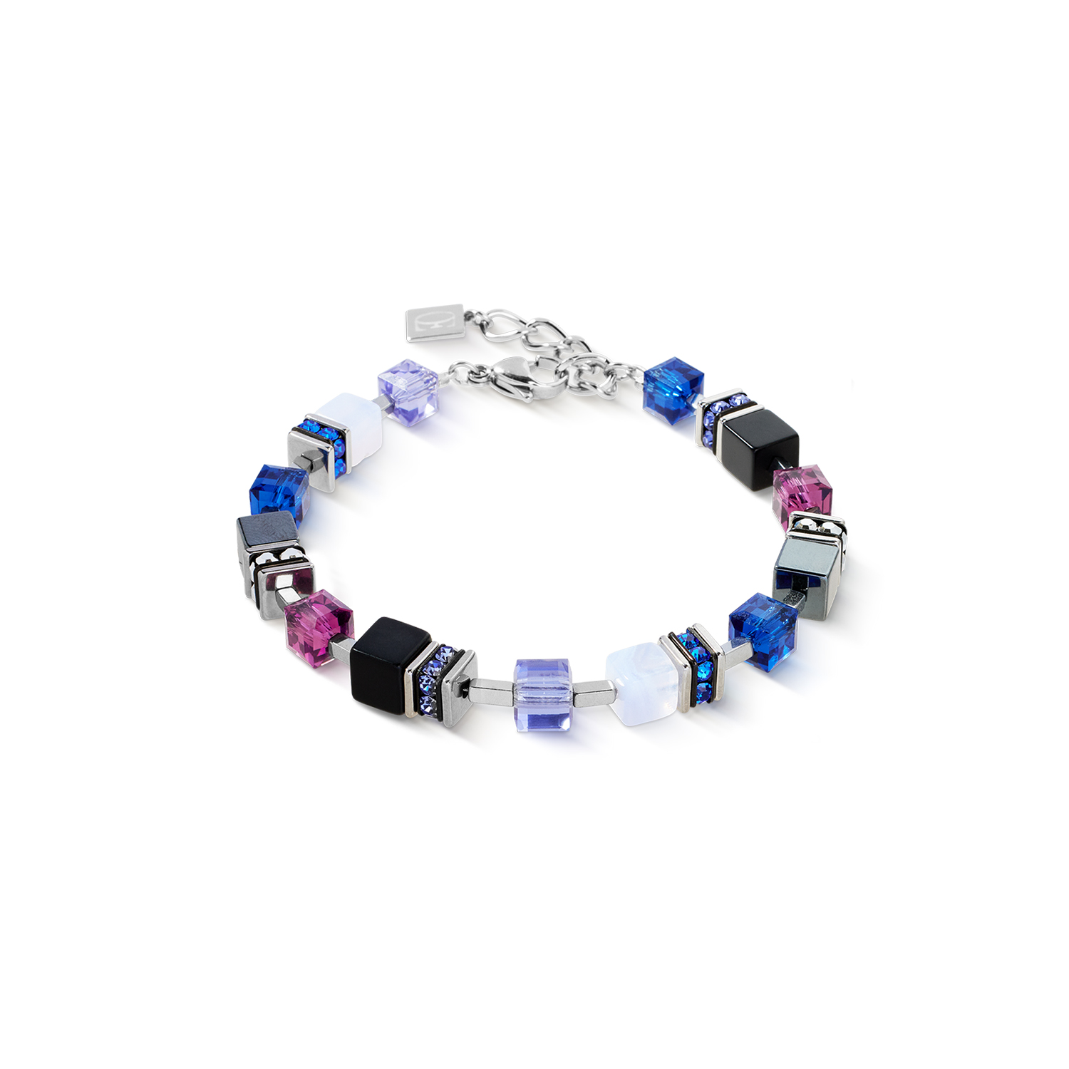 Coeur de Lion armband paars-zwart-lila-blauw