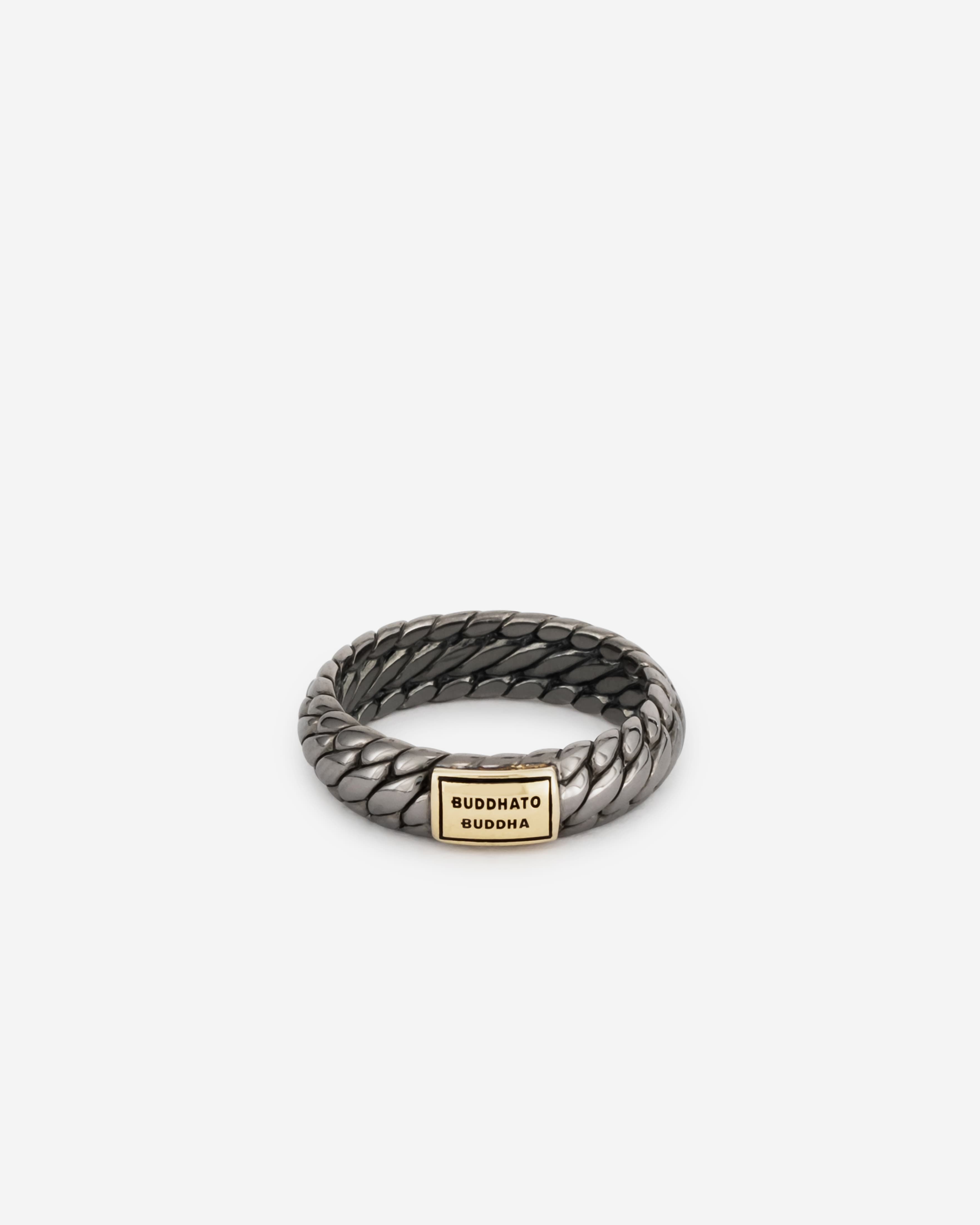 Ben XS Ring Black Rhodium Shine Gold 14kt