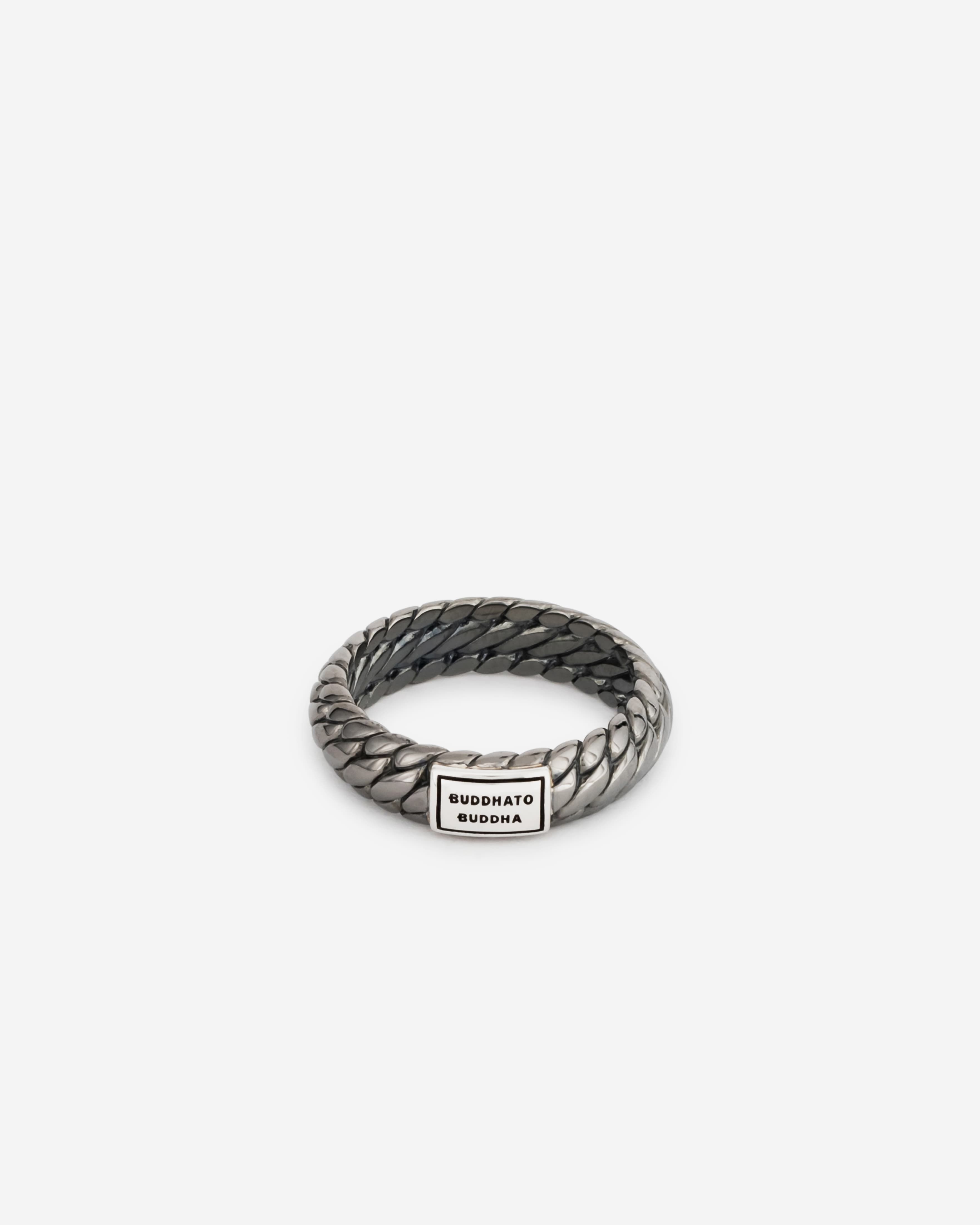 Ben XS Ring Black Rhodium Shine Silver