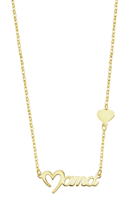 Zilveren ketting verguld mama en hartje