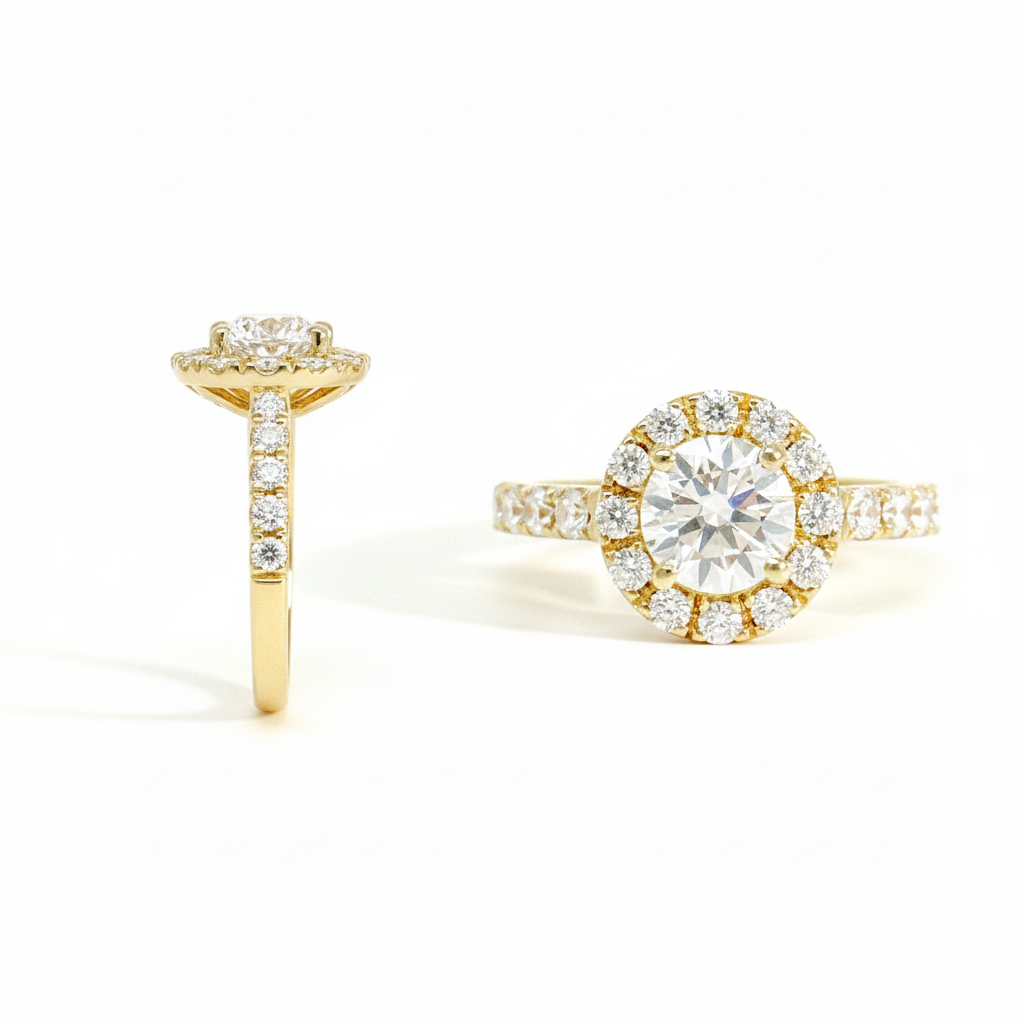 Lab grown 18kt verlovingsring+ 1.86ct LG briljant