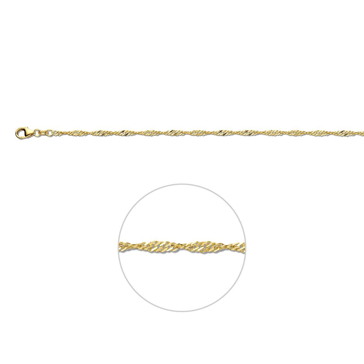 14k Geelgouden collier in Singapore schakel