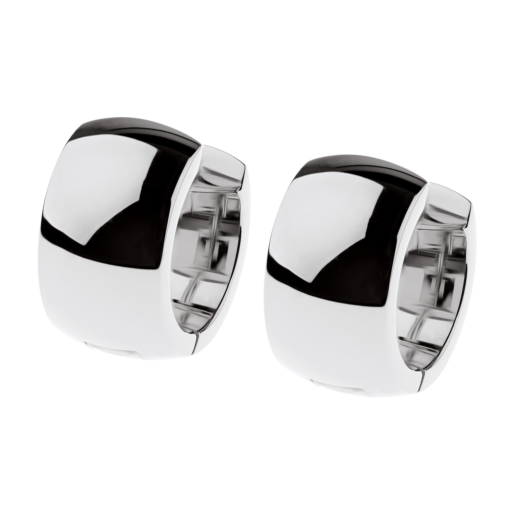 ein elegantes Paar Creolen, aus poliertem Edelstahl, perfekt f&uuml;r jeden Anlass. Mit seinem zeitlosen Design erg&auml;nzt es jedes Outfit. Die Ohrringe sind leicht und angenehm zu tragen. Ideal f&uuml;r den t&auml;glichen Gebrauch oder besondere Anl&auml;sse. Kombinieren Sie sie mit einem schlichten Kleid oder einem schicken Abendoutfit f&uuml;r einen glamour&ouml;sen Look.