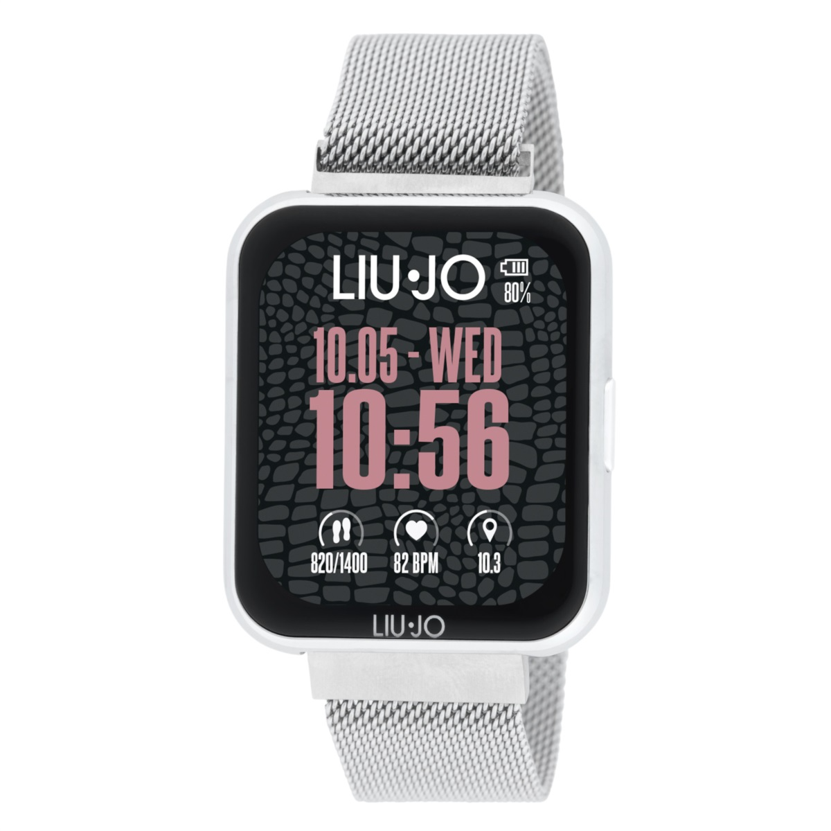 Smartwatch Liu JO zilverkleurig met geweven band Voice Slim 2.0
