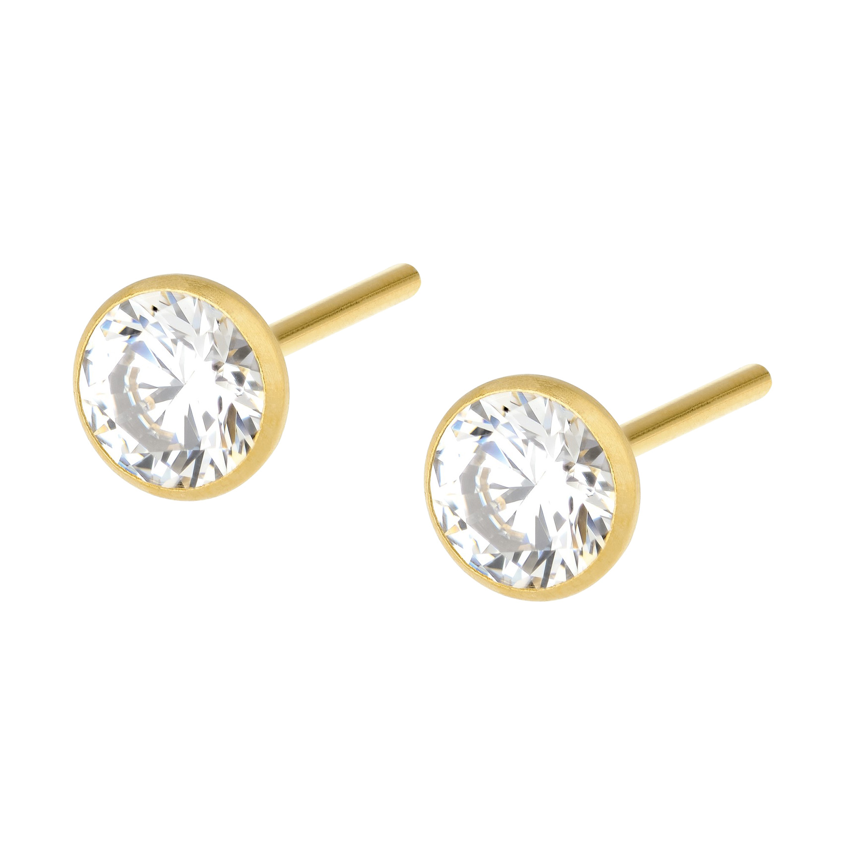 Diese Ohrstecker, aus vergoldetem Edelstahl mit Zirkonia Steinen, sind perfekt f&uuml;r den t&auml;glichen Gebrauch oder besondere Anl&auml;sse verleihen sie jedem Outfit einen Hauch von Eleganz. Tragen Sie sie am besten zu einer hochgesteckten Frisur, um ihre Sch&ouml;nheit voll zur Geltung zu bringen.