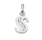 Buchstabenanh&auml;nger Silber Zirkonia
