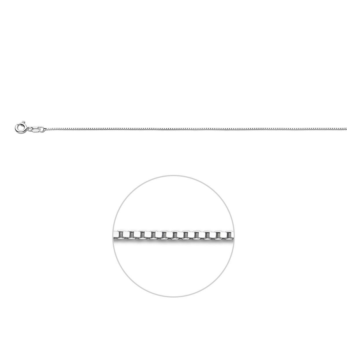 925 Zilveren collier met een venetiaanse schakel van 0,8mm.