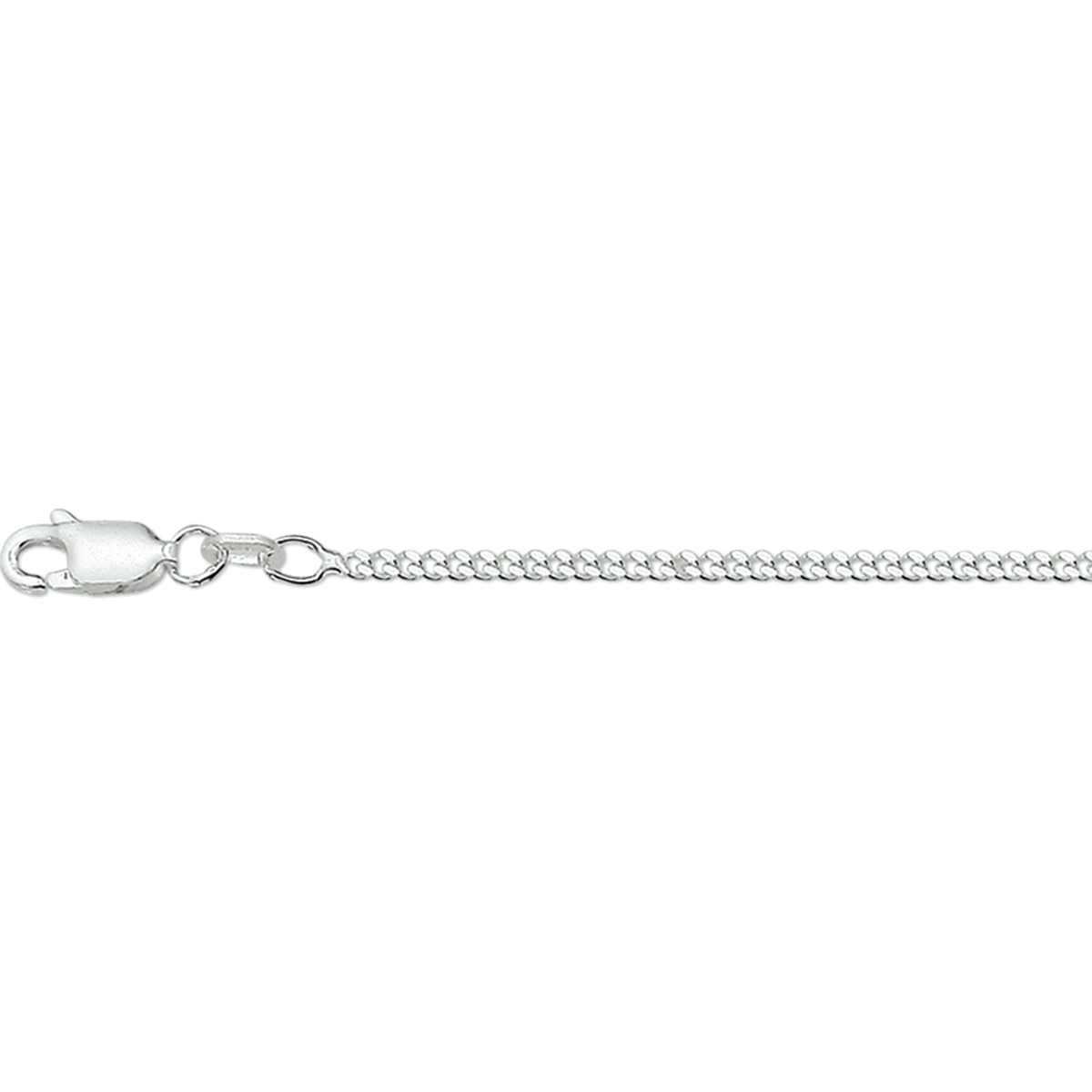 Zilveren collier met gourmette schakel. De schakelbreedte is 2.1mm.