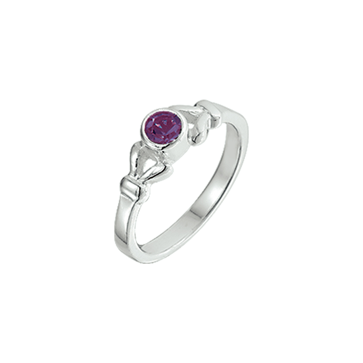 ring strass zilver paars