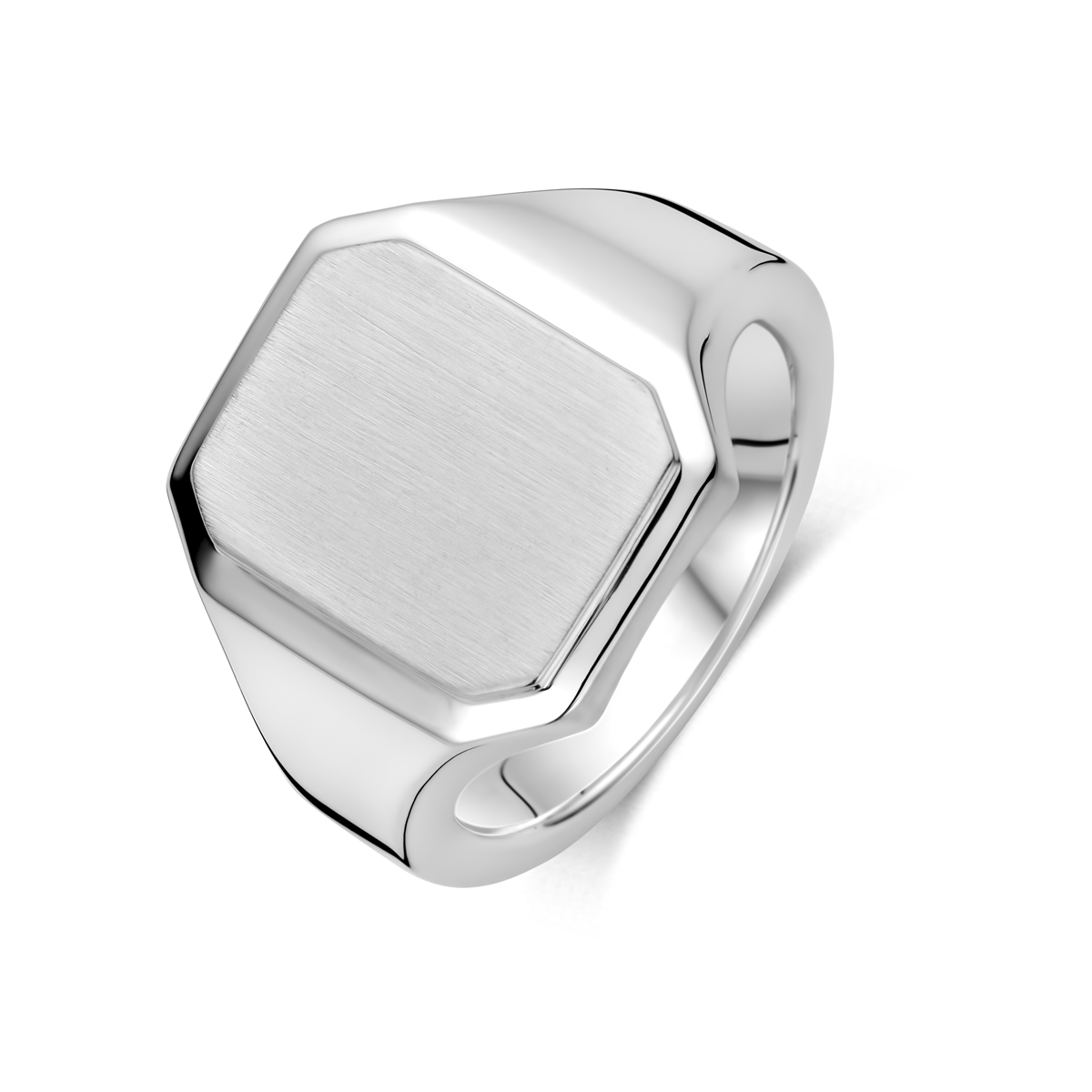zilveren herenring, 8kant massief mt65