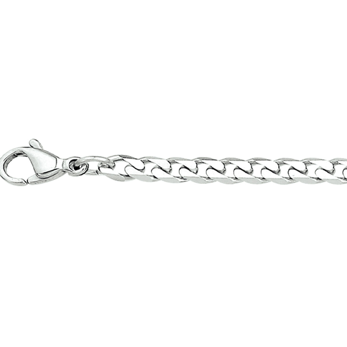 Edelstalen Geslepen Gourmet armband met een breedte van 4,3mm en een lengte van 21cm. Deze armband is in te korten.