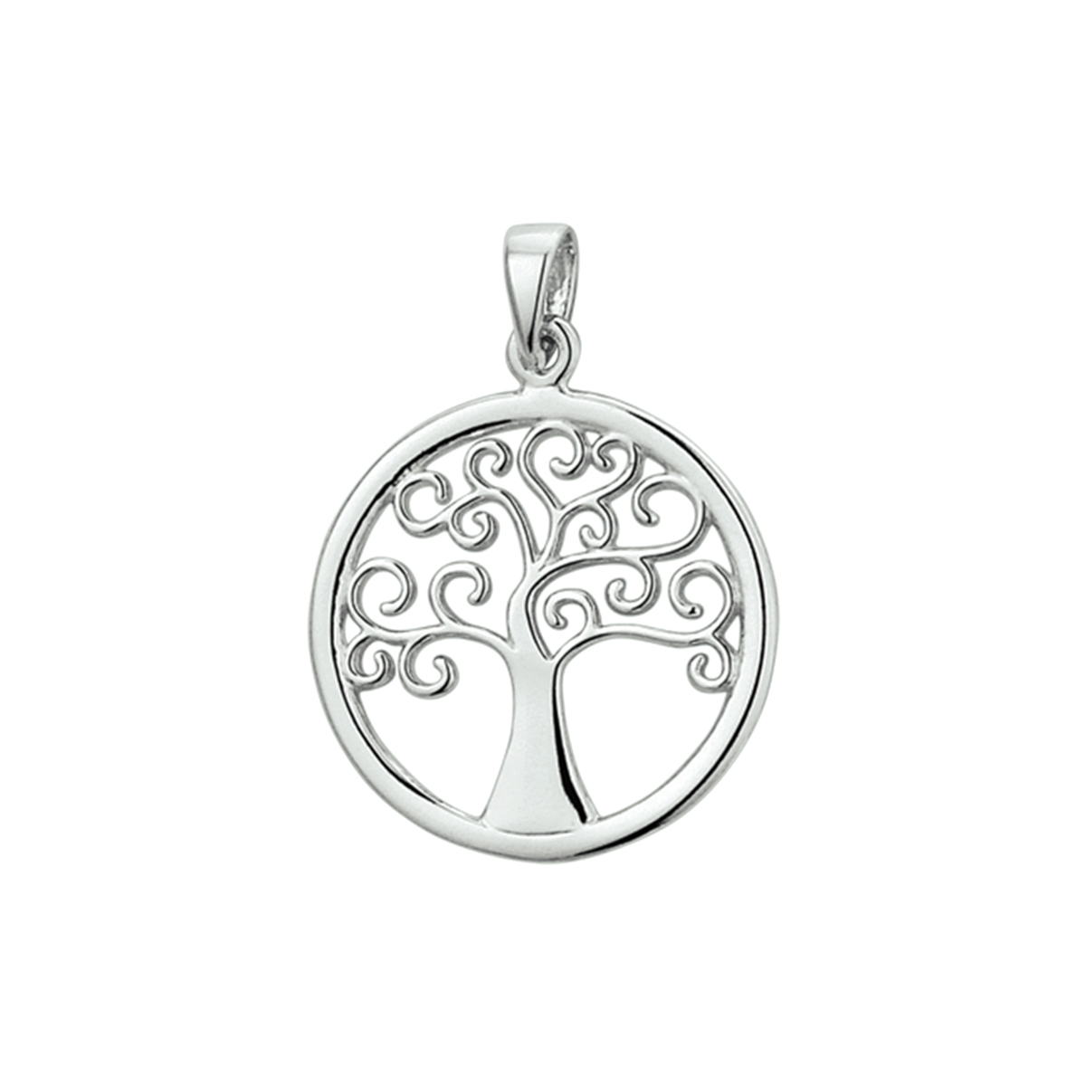Gerhodineerd zilveren hanger met een levensboom.