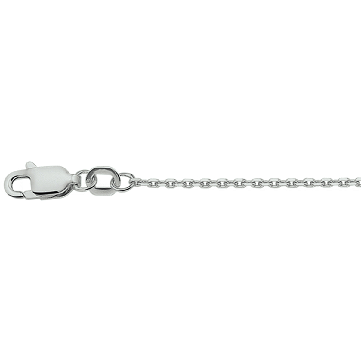 Gerhodineerd zilveren collier met anker schakel. De schakelbreedte is 1.3mm.