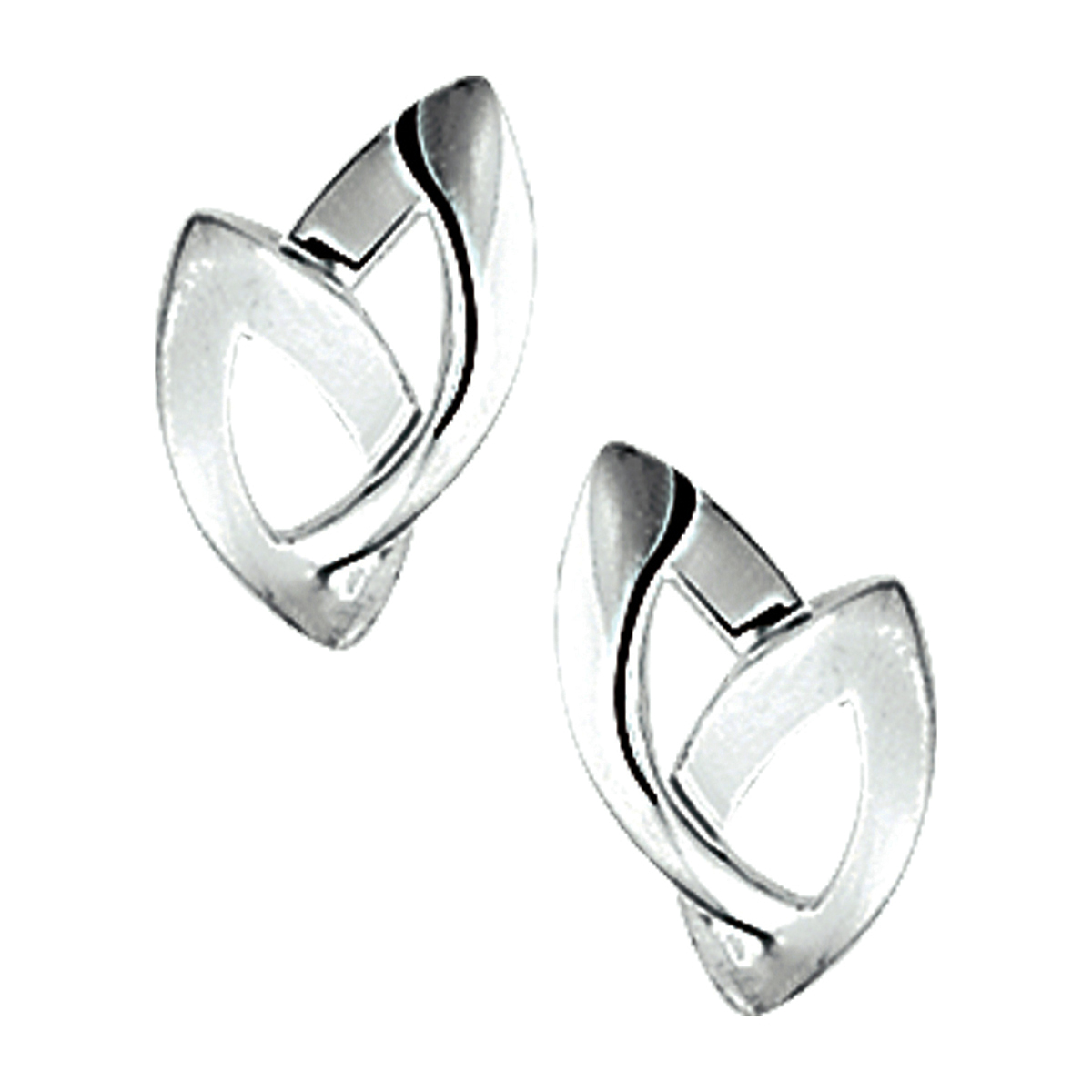 Gerhodineerd 925 zilveren poli/mat oorknoppen met een afmeting van 10.3x6.7mm.