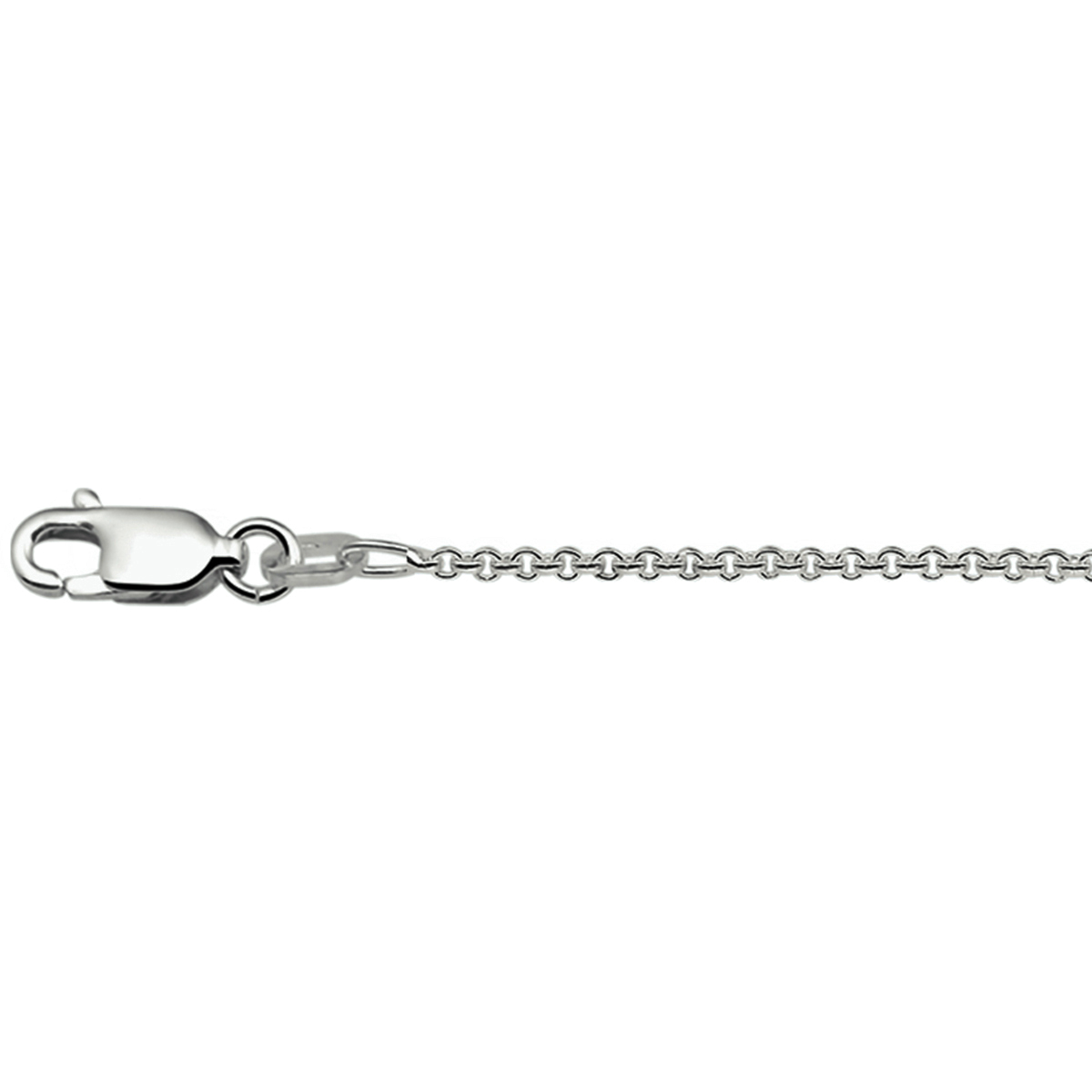 Gerhodineerd zilveren anker collier met een draaglengte van 41cm en een extensie van 4cm. Uitgevoerd met een karabijn sluiting. De schakelbreedte is 1.3mm.