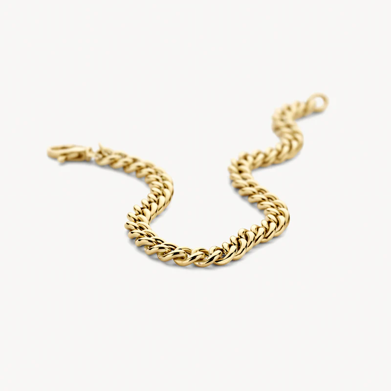 Ontdek deze 14k geelgouden gourmet schakelarmband. Met zijn tijdloze design en fijne 2 mm dikte geeft deze 18.5 cm lange armband een subtiele elegantie aan jouw pols. Een veelzijdig sieraad dat je moeiteloos combineert, perfect voor elke dag of een speciale gelegenheid.