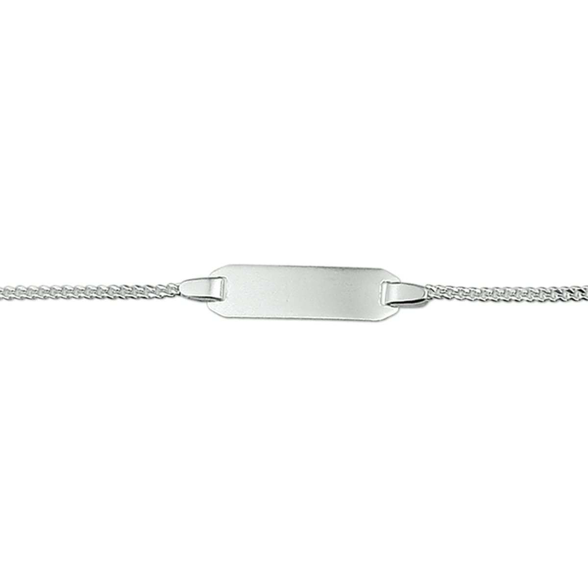 graveerarmband gourmette plaat 5,0 mm zilver gerhodineerd