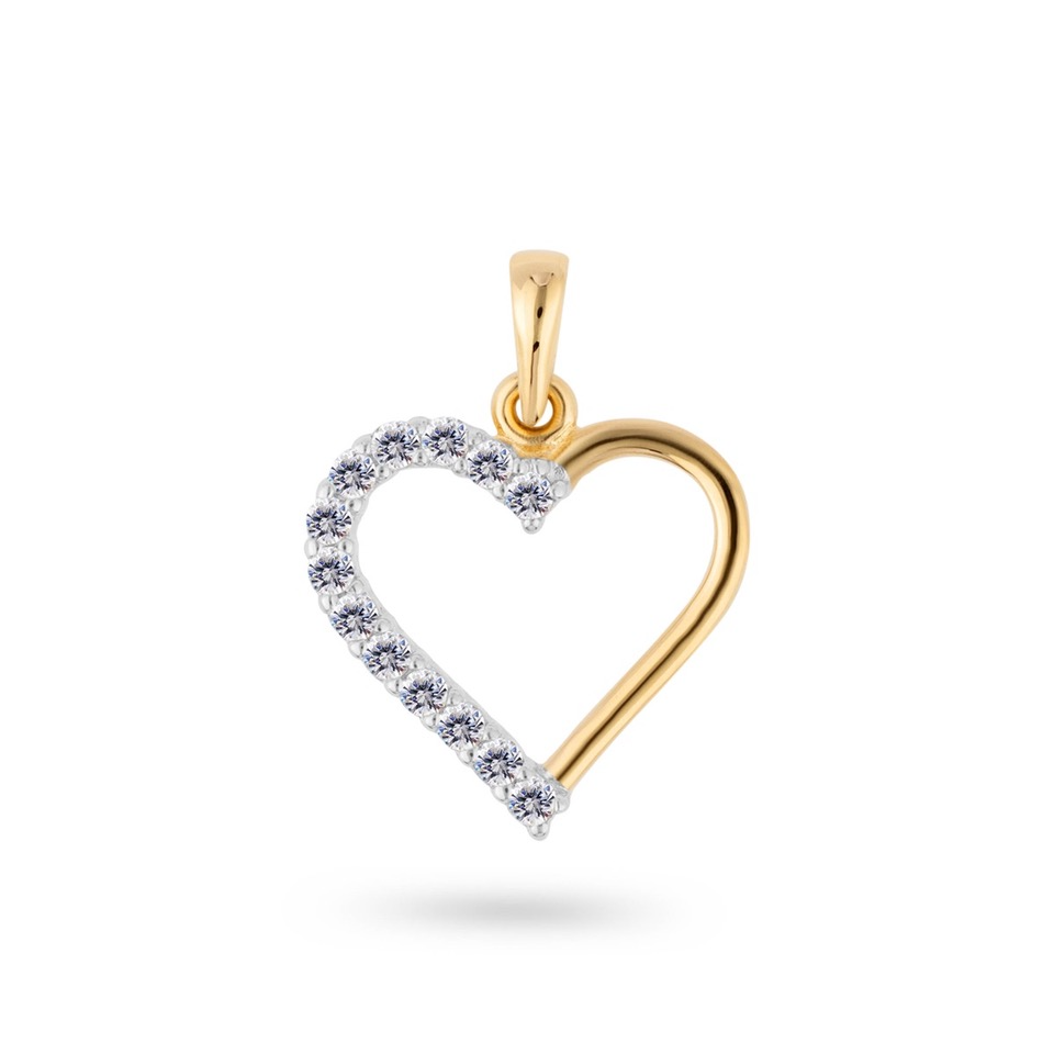 Hanger in geel goud 18 k met zirconia 