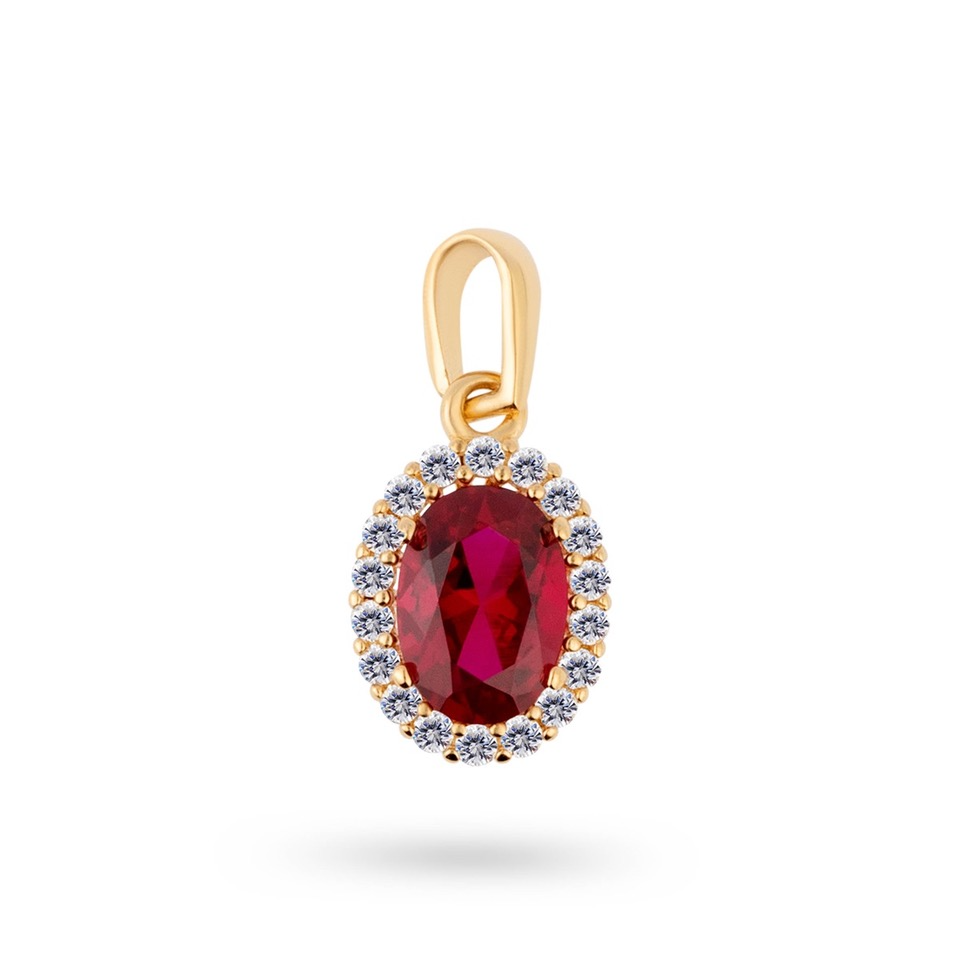 Hanger in geel goud 18 k met zirconia