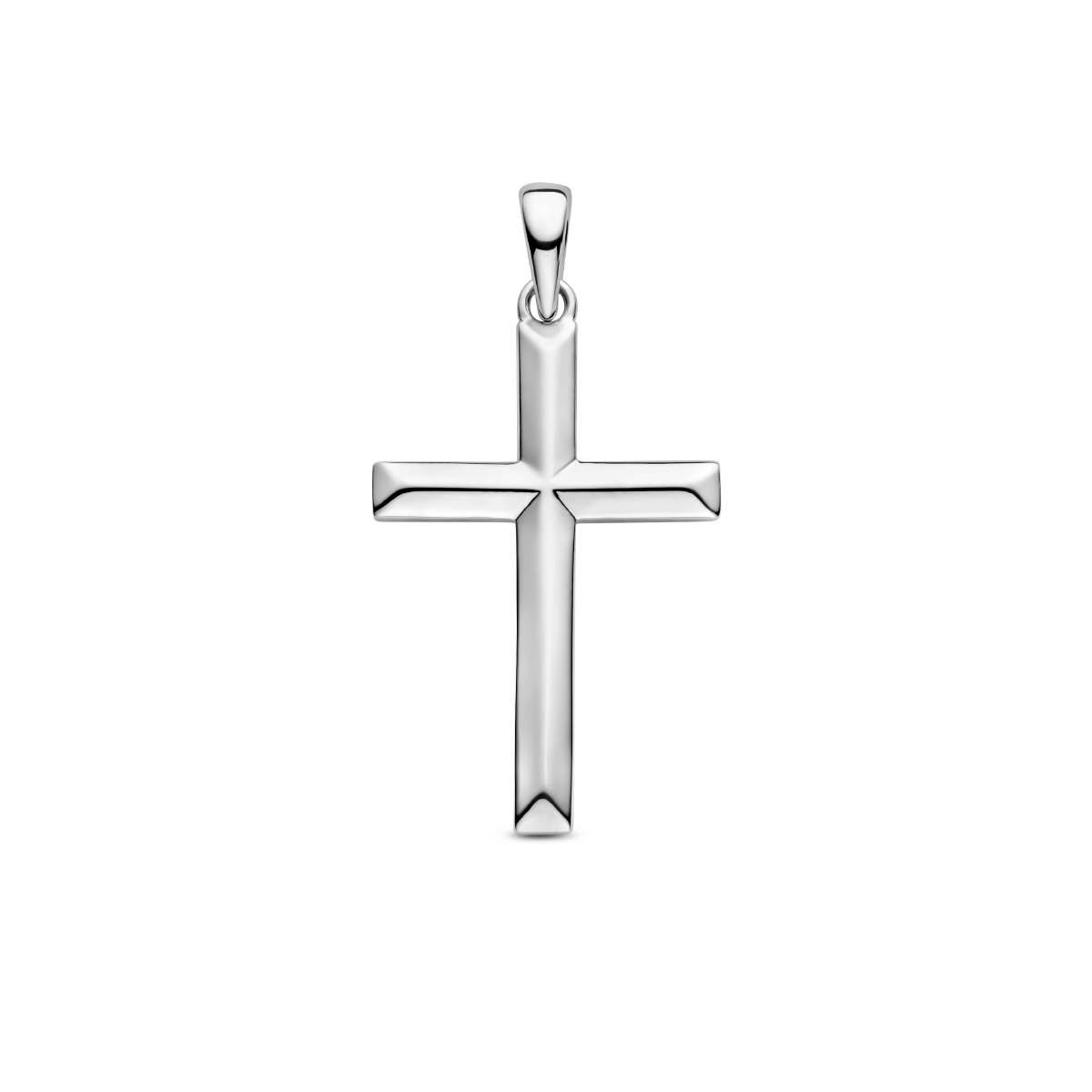 De Zilveren Hanger kruis is een stijlvolle bedel van 925 sterling zilver, met een rodiumlaag voor extra glans. Deze zilverkleurige hanger en meet 25 mm in hoogte en 16,5 mm in breedte. Draag het als een elegant accessoire aan een ketting of armband voor een tijdloze uitstraling. 
