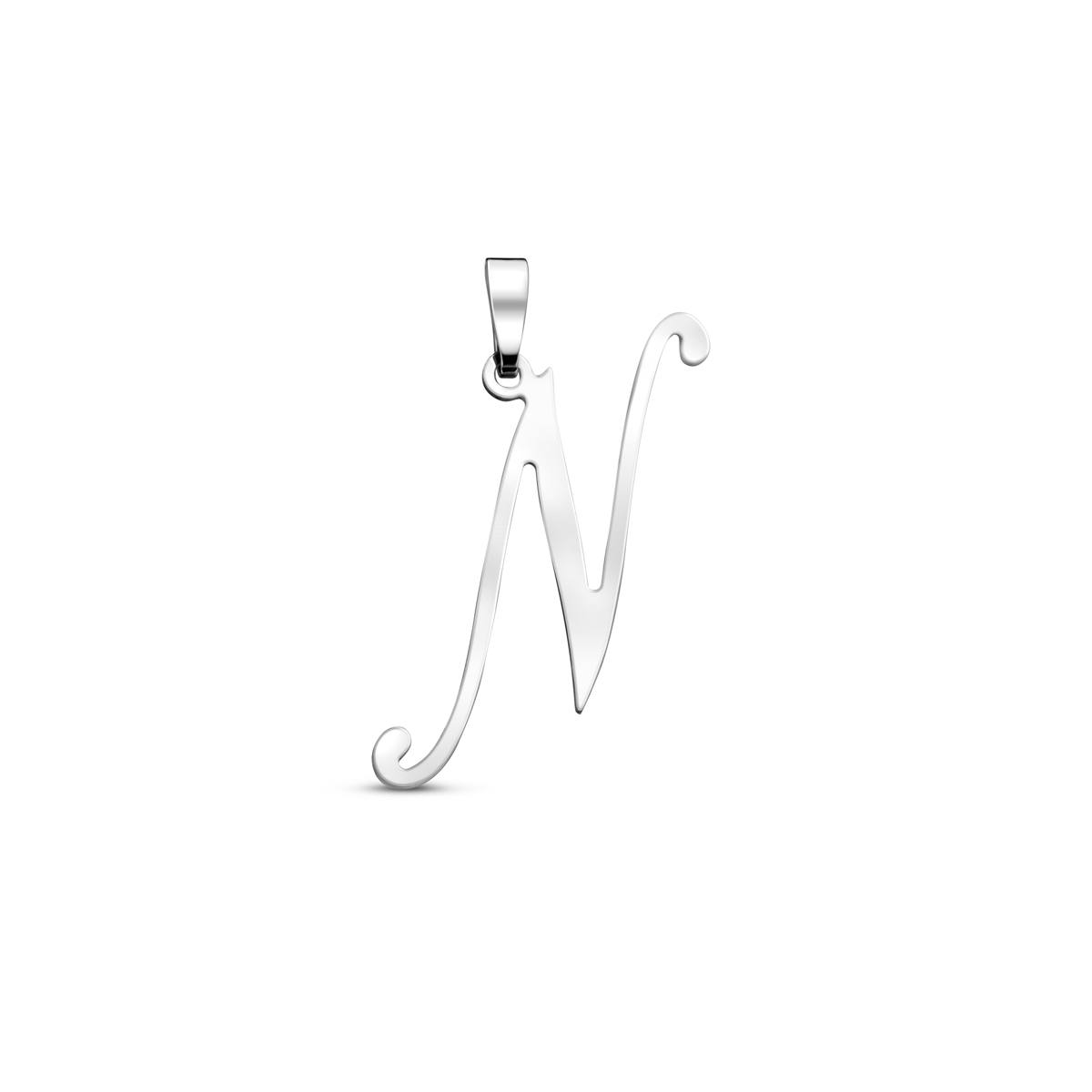 Gerhodineerd 925 zilveren hanger in de vorm van een letter.