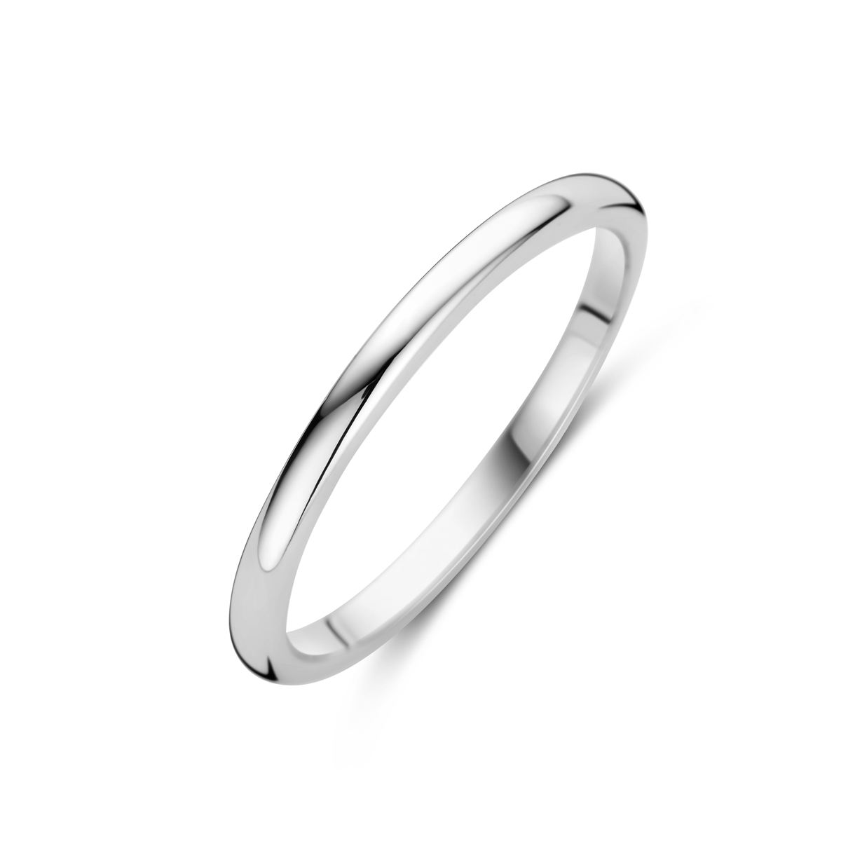 Gerhodineerd 925 zilveren ring met een breedte van 2mm.