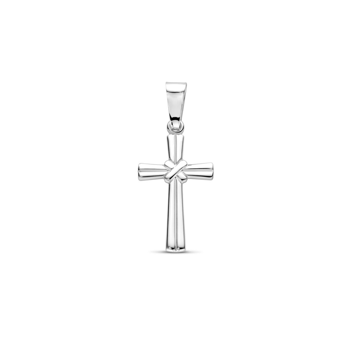 zilveren hanger, gewerkt kruis 26mm