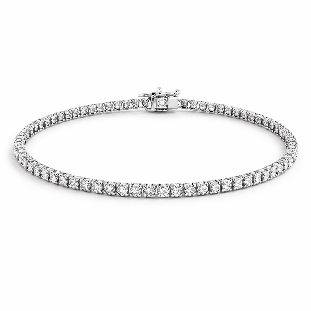 Prachtige witgouden tennisarmband met 75 LabGrown diamanten totaal gewicht 1.635ct