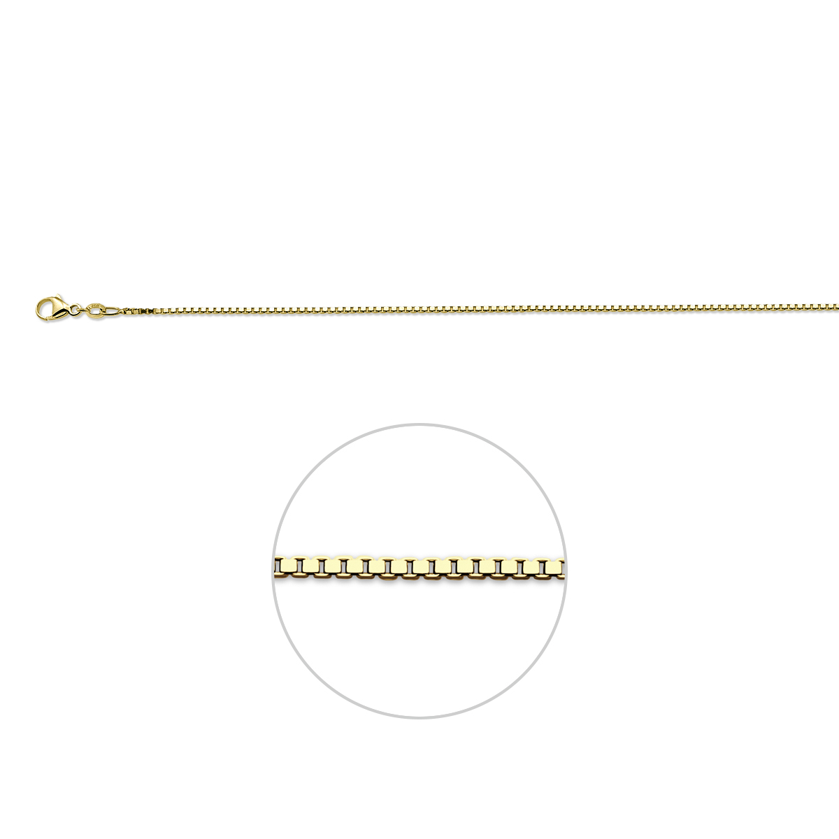 Verguld op 925 zilveren collier met een schakelbreedte van 1,2mm. Het collier heeft een draaglengte van 41cm en een extensie van 4cm. Uitgevoerd met een karabijn sluiting. Geen garantie op plating.