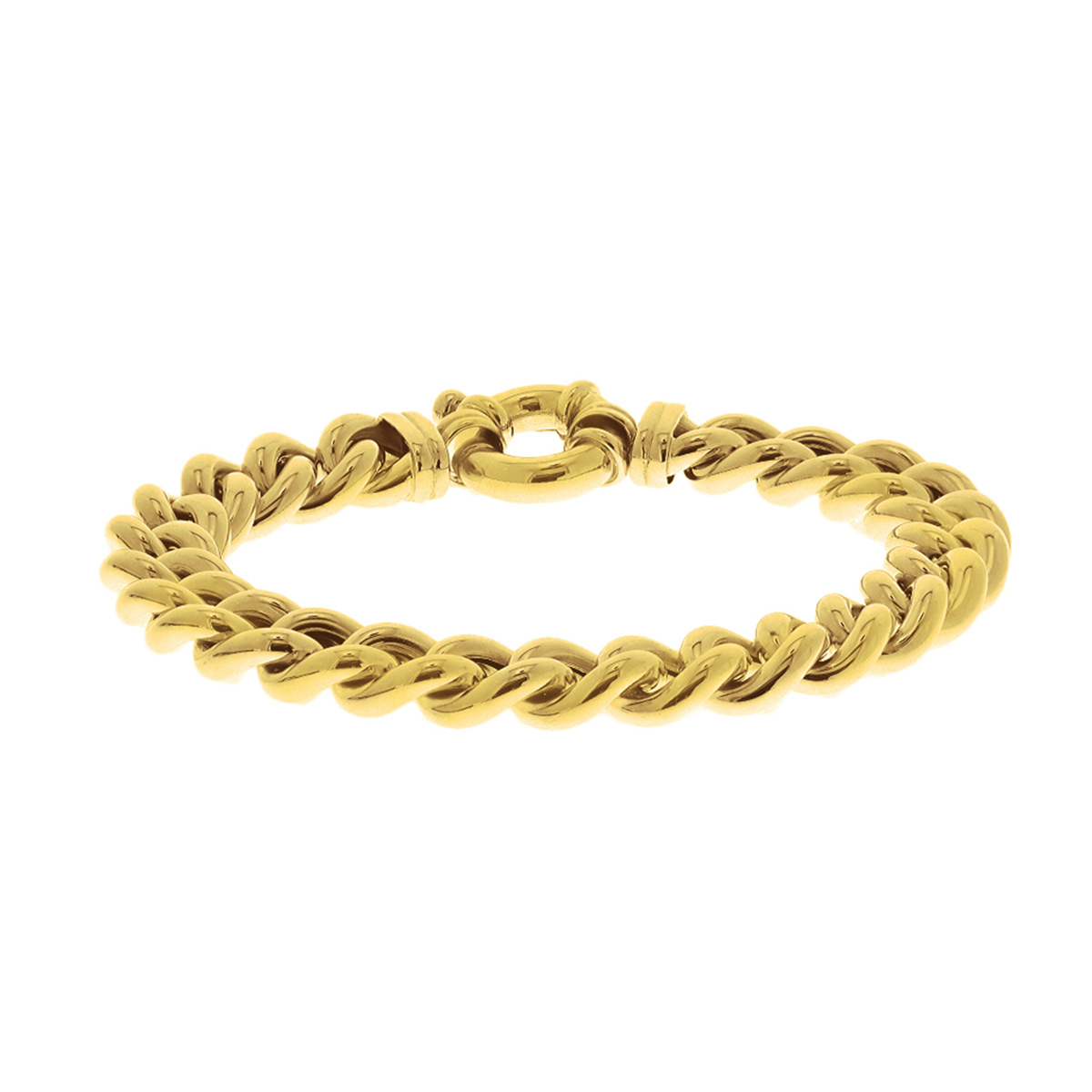 Geelgouden armband met gourmette schakel. De schakelbreedte is 10.5mm.