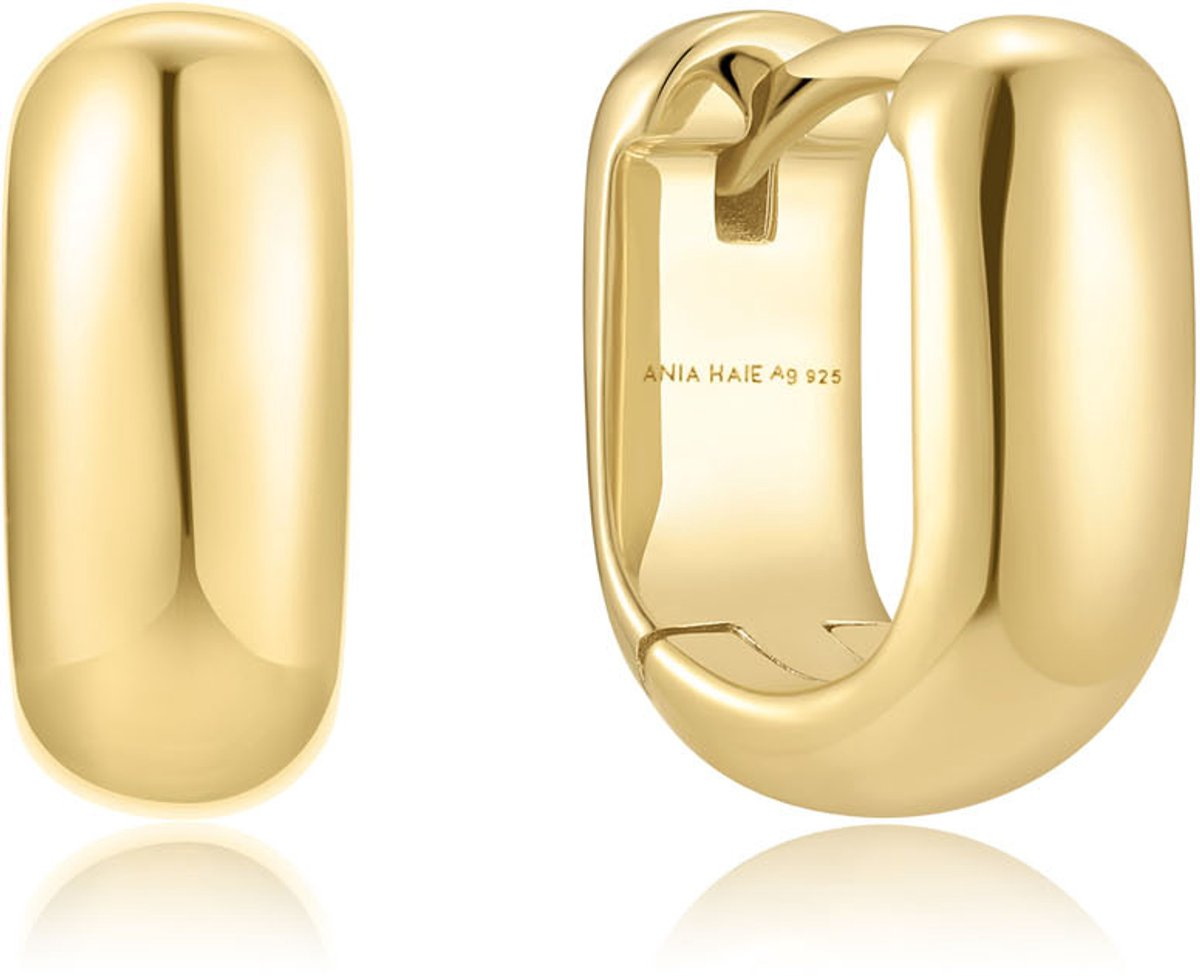 De Gold Mini U-Shaped Hoop Ear, model AHE067-08G, biedt een verfijnde gouden uitstraling met goudkleurige creooloorbellen van goud verguld 925 sterling zilver. Perfect voor dagelijks gebruik of speciale gelegenheden. Draag ze met los haar voor een subtiele flair of gestyled haar om ze extra te laten opvallen. Een elegante toevoeging aan elke outfit.