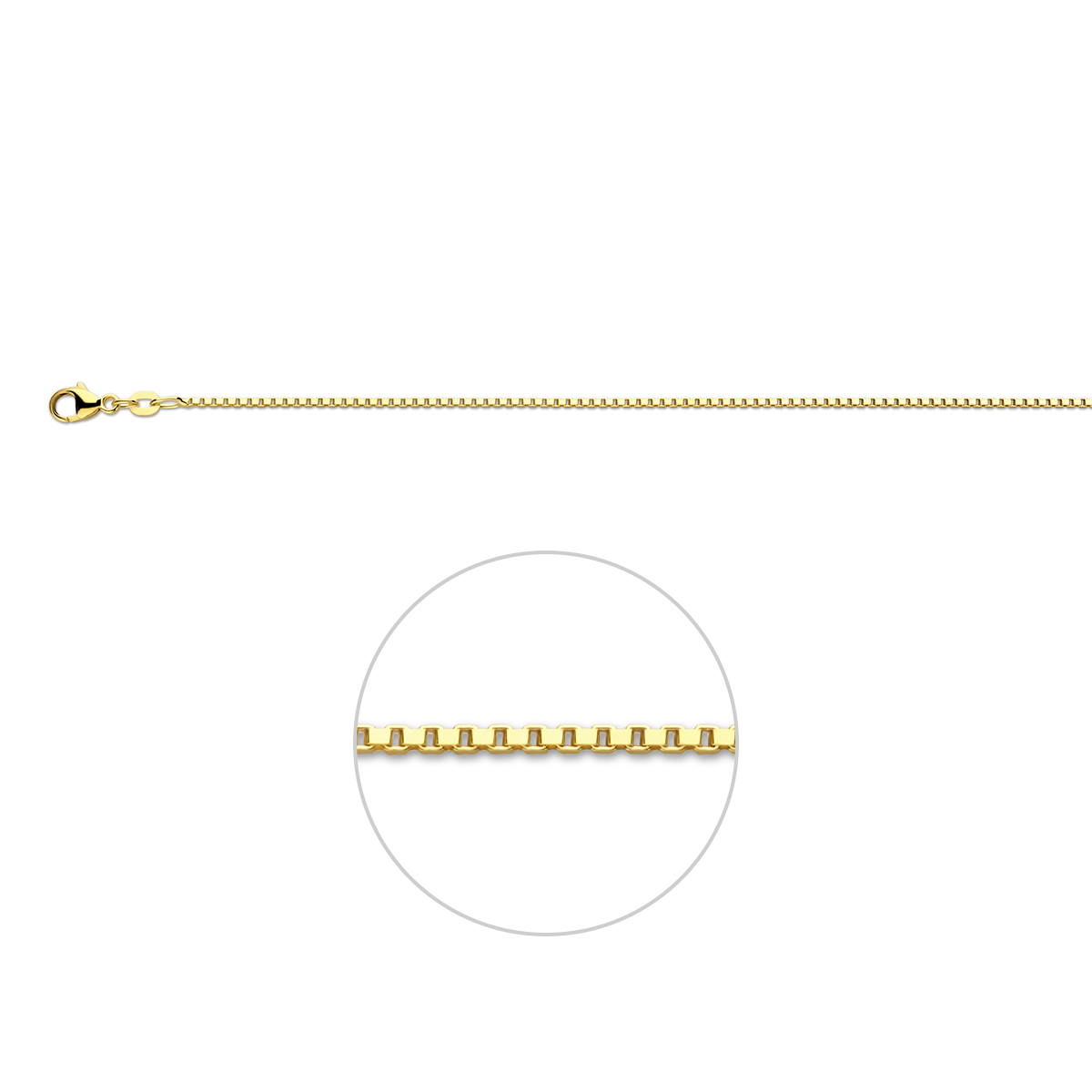 gouden lengtecollier, venetiaan 1,2mm 55cm