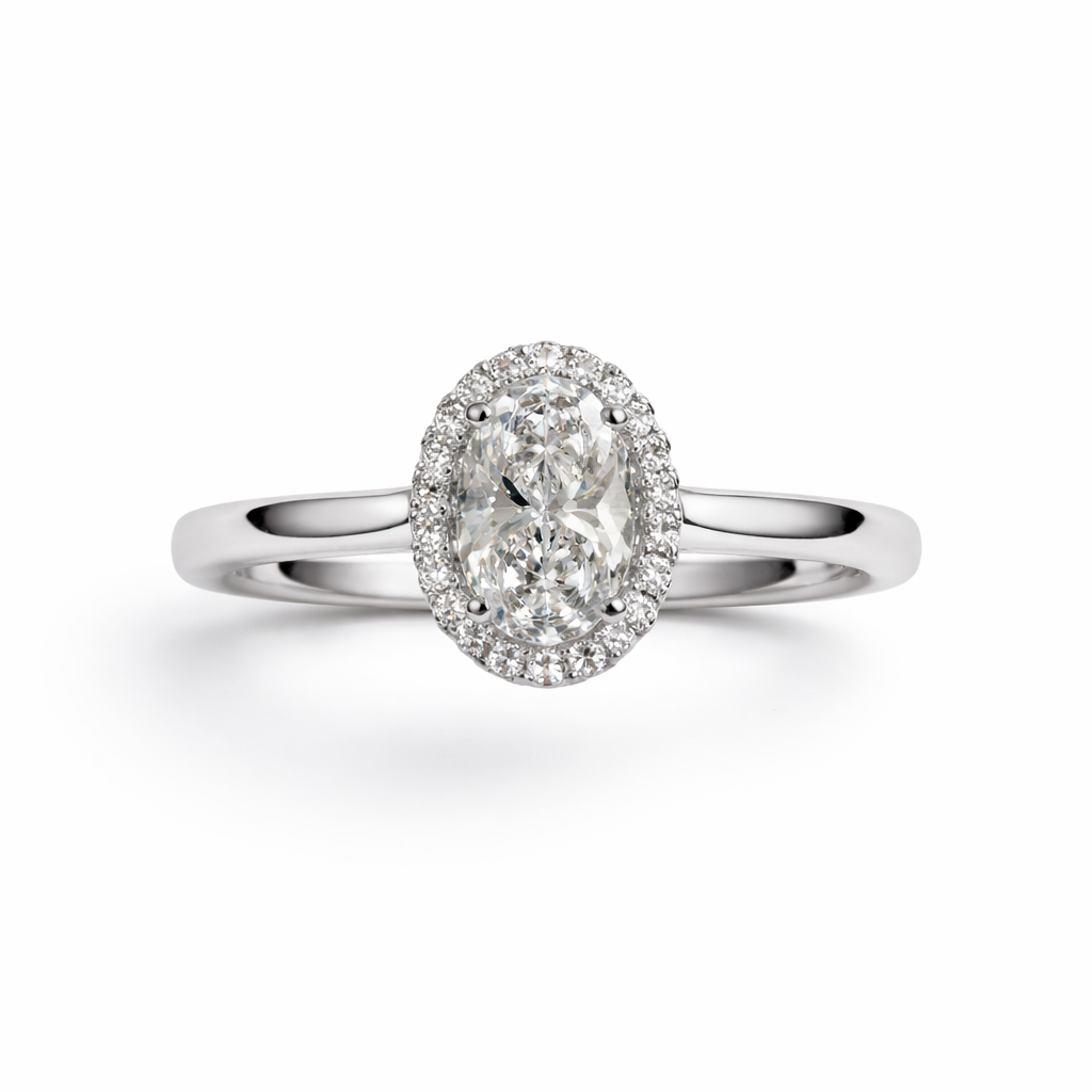 Prachtige witgouden entouragering met 21 LabGrown diamanten totaal gewicht 0.70ct Ook als set verkrijgbaar