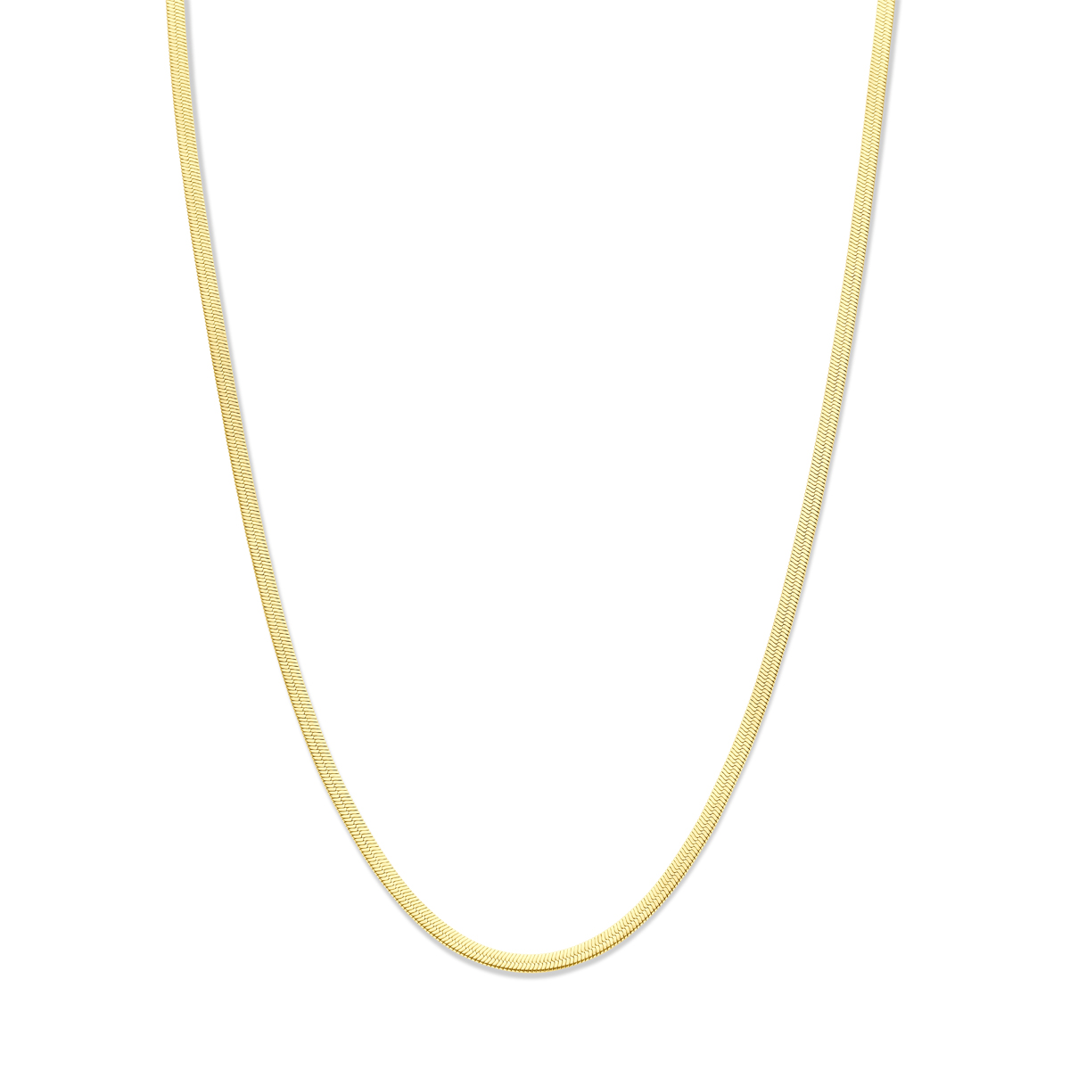 Stalen collier met een schakelbreedte van 3mm en een draaglengte van 40cm met 5cm extensie. Het collier heeft een geel gekleurde ion plating en is uitgevoerd met karabijnsluiting.