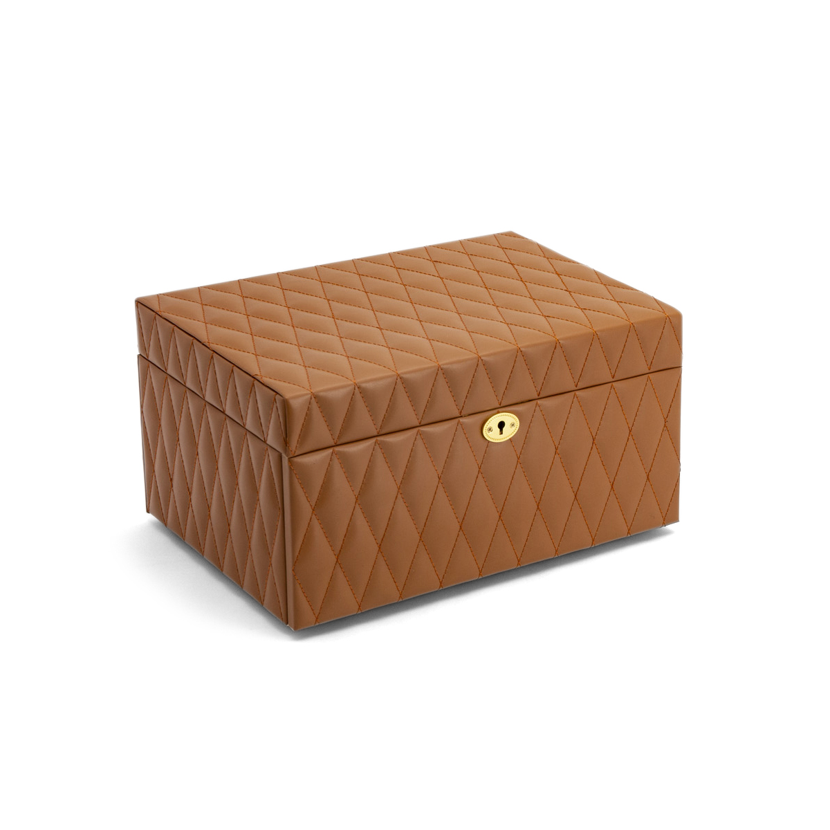 Luxe sieradenbox in de kleur bruin uitgevoerd met twee lades en verschillende vakjes. Een compacte box om verschillende sieraden in op te bergen.