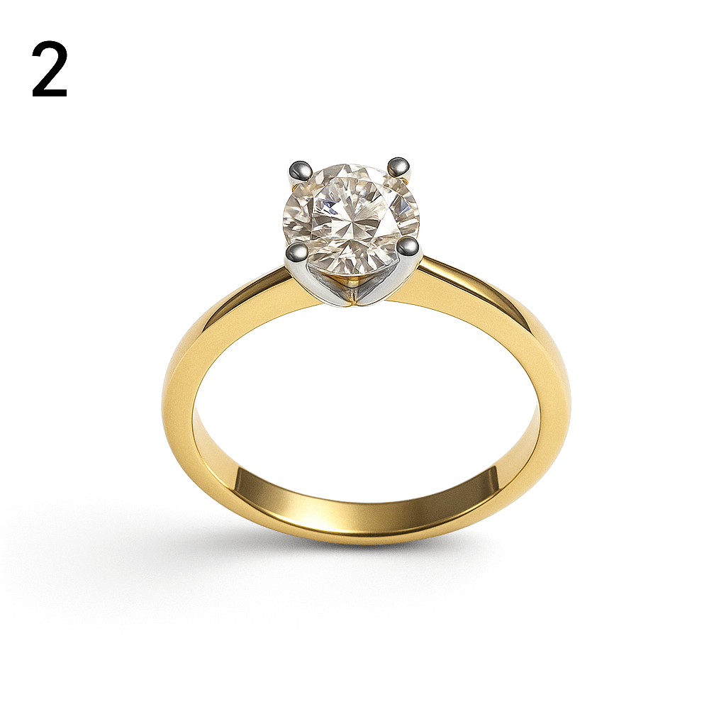 Gouden solitair ring met een labgrown diamant van 1.02 ct. D VSI Met IGI Certificaat
