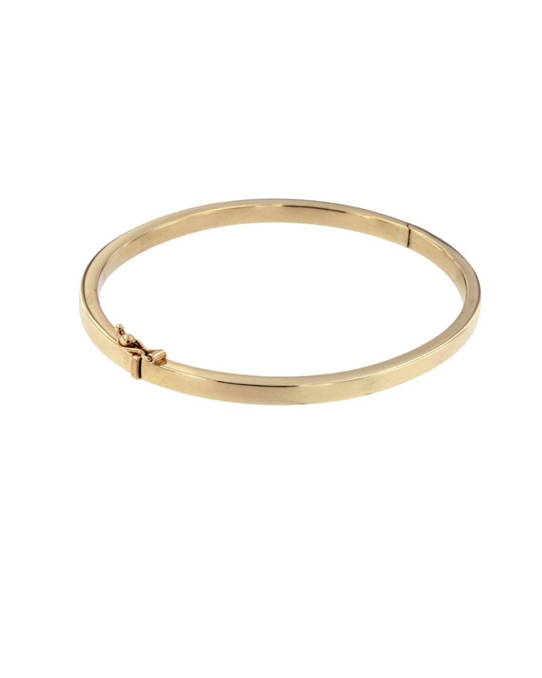 Geelgouden rechte bangle van 8 karaat goud met daarin een kern van 925 zilver. De bangle heeft een afmeting van 3x61mm.

