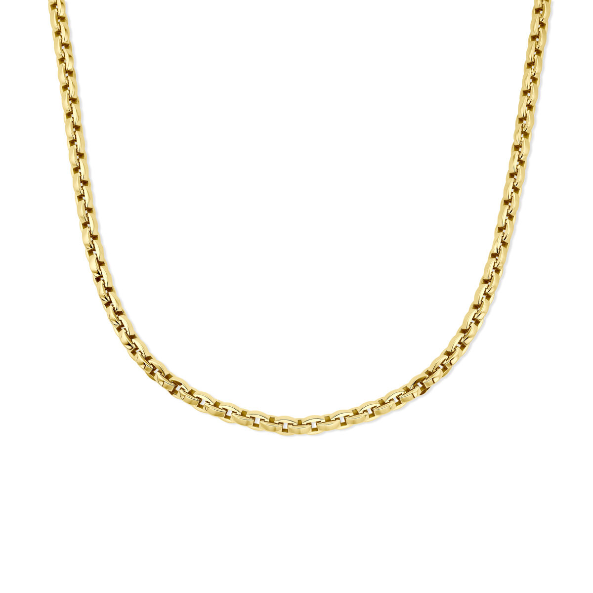 14 Karaats Geel Gouden Collier met een Anker Schakel uitvoering en een luxe karabijnsluiting.
Het collier heeft een breedte van 5.5mm en een lengte van 50cm.