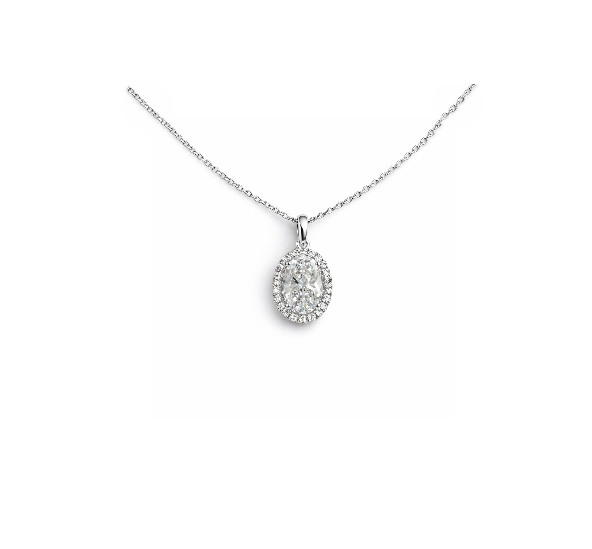 Wit gouden collier met LabGrown briljant hanger 0,61 ct. Deze hanger is onderdeel van een set.