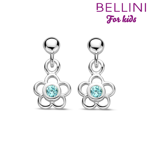 Bellini 575.068 Oorhangers met Bloem met Blauwe Zirkonia