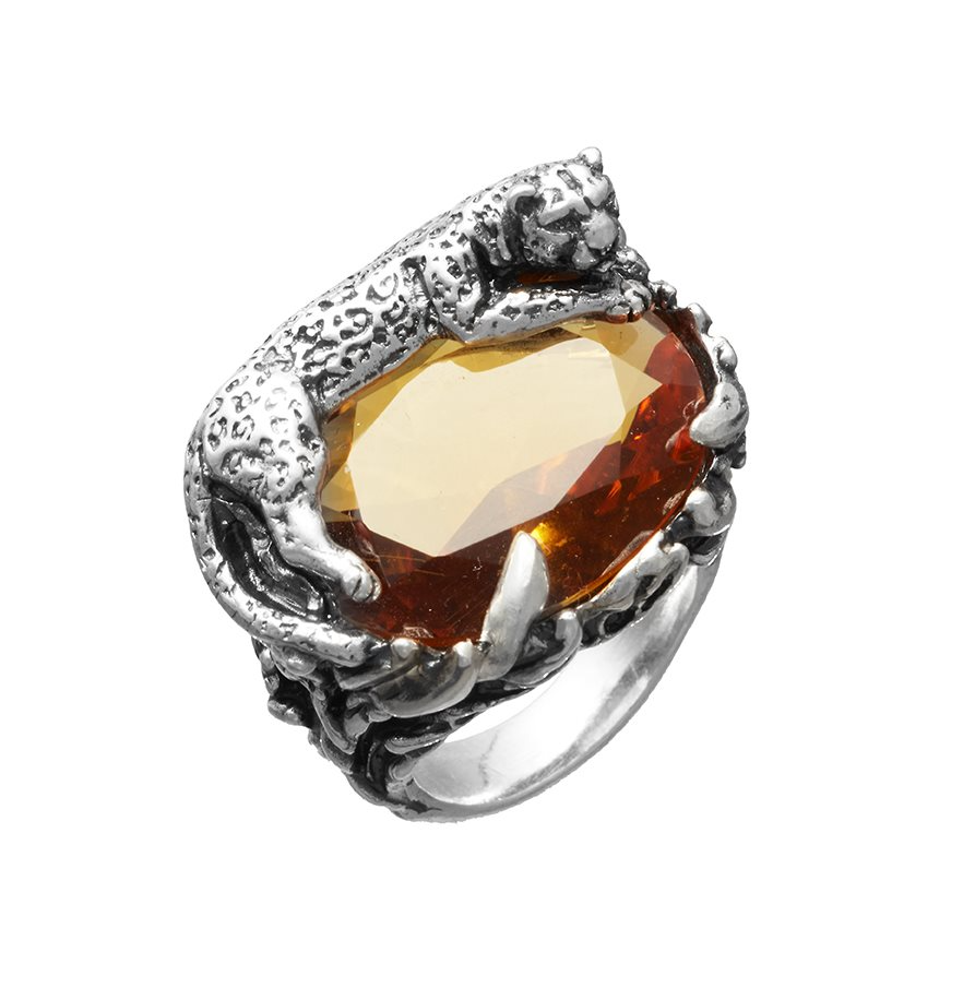 Ring in Sterling Silver and citrine quartz