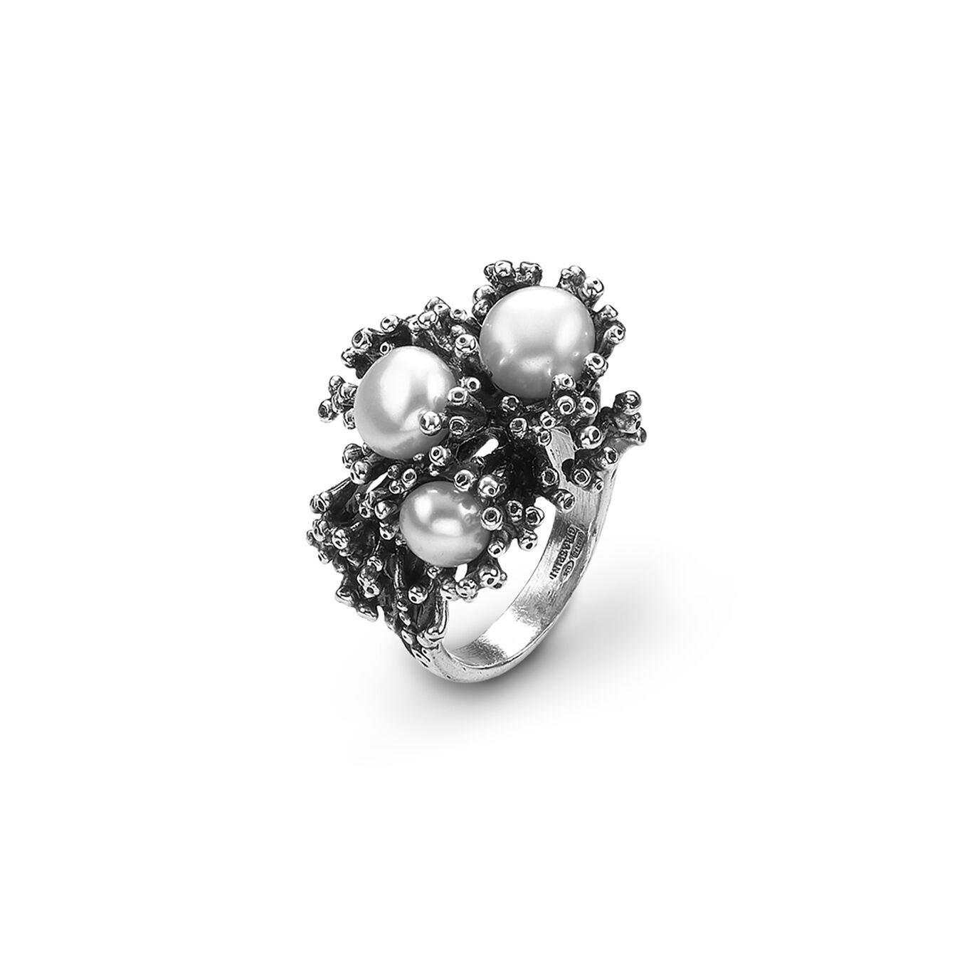 Ring in Sterling Silver and natural pearls