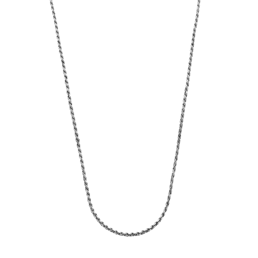 Product: Necklace Rope Silver 925 - 3mm (55cm), Modelnummer: RR-NL052-S-55

Eigenschappen: Deze zilveren ketting van 3 mm breed is van 925 Sterling zilver en heeft een lengte van 55 cm. Het weegt 15,17 gram en heeft geen glans.

Draagtip: Perfect te combineren met een zilveren hanger of laagjes voor een modieuze look.

Categorie: JUWEEL  
Materiaal: ZILVER  
Kleur: ZILVERGEKLEURD