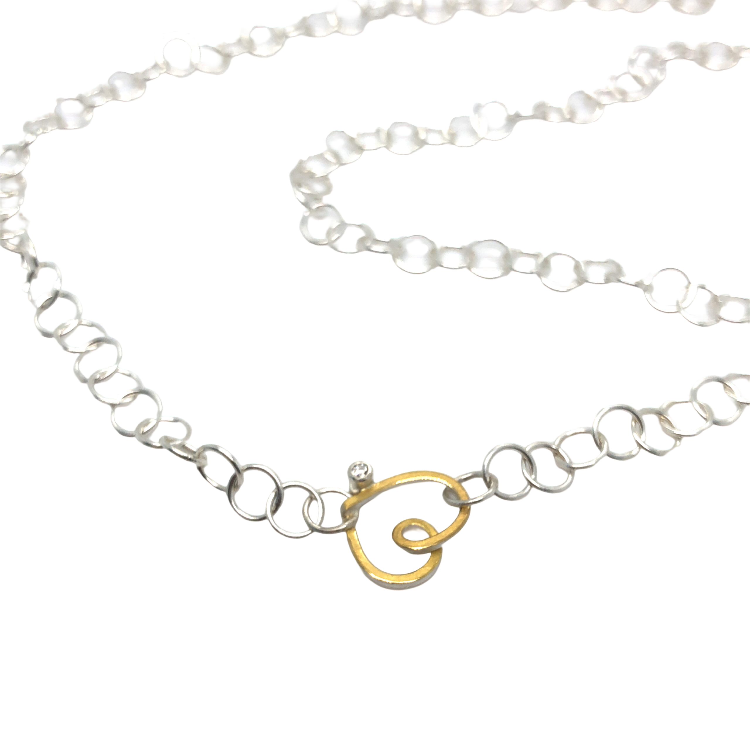 Halsschmuck in Silber 925/ Gold 900 mit Brillant 0,02ct