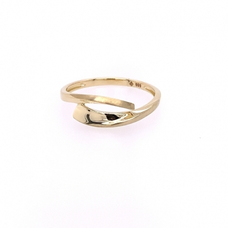 Gouden ring met matte en poli gedeeltes