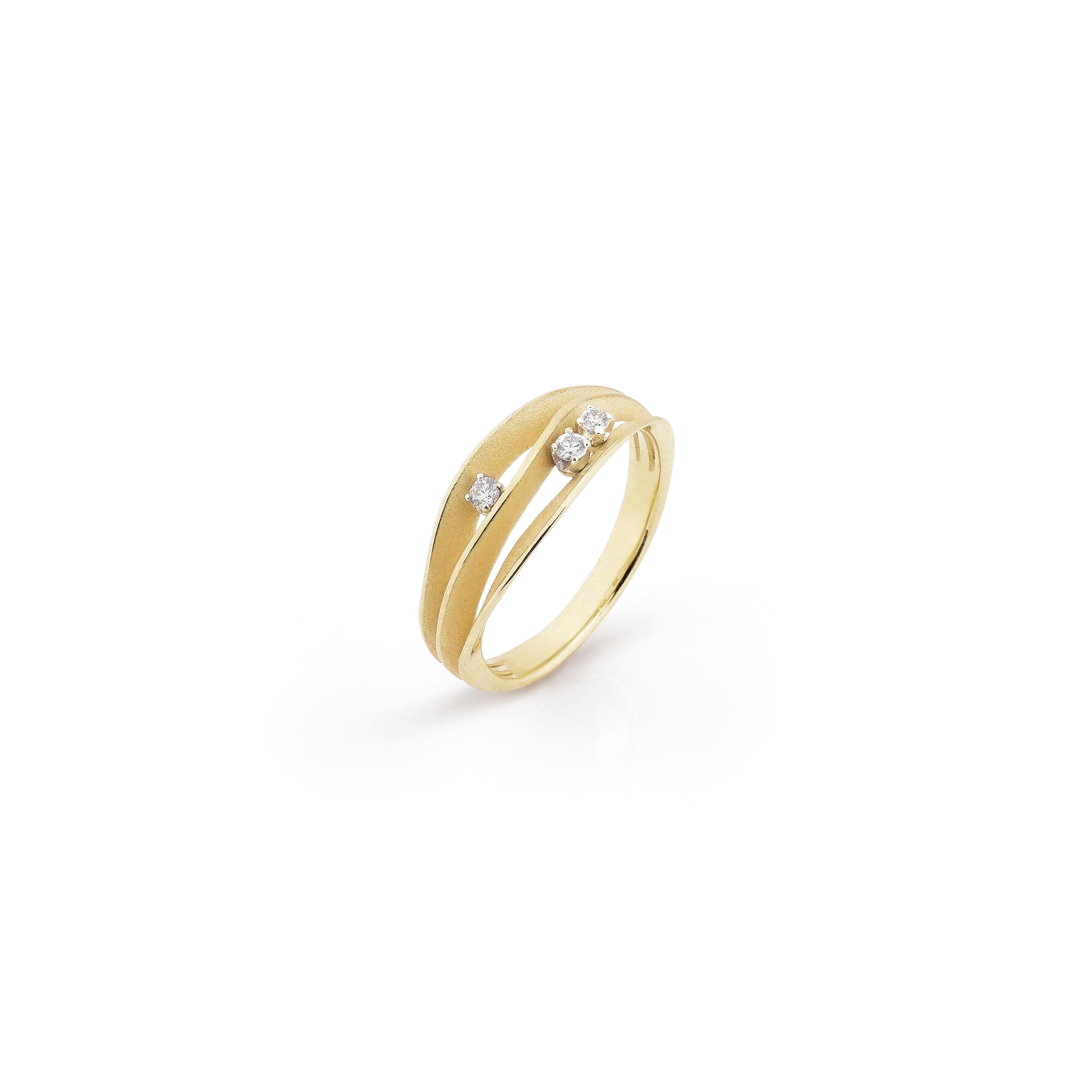 Dune Series Ring, 18Kt Yellow Sunrise Gold met diamant 0.8ct