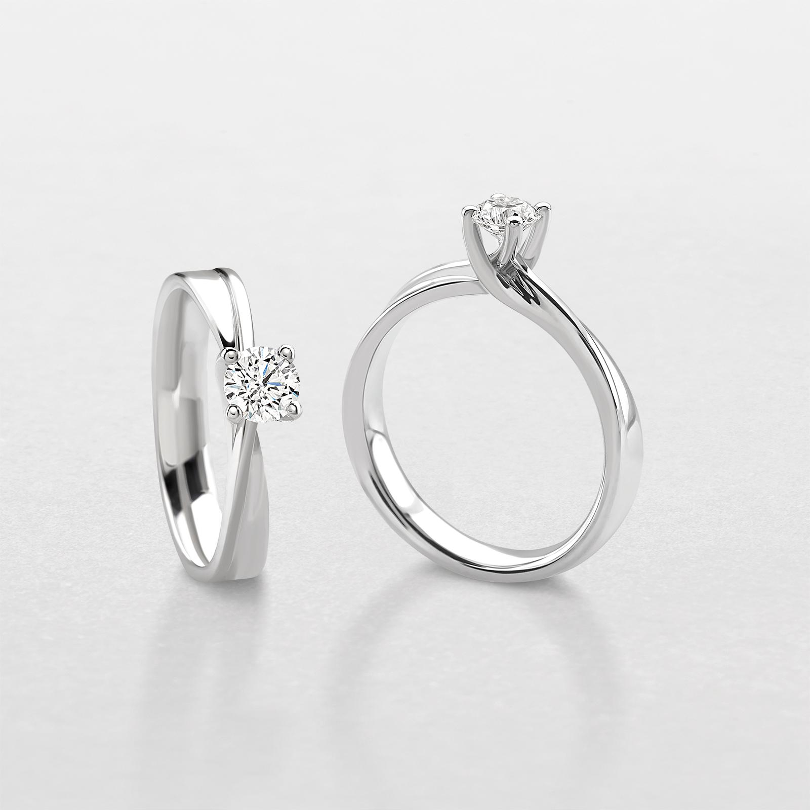 Elegante witgouden ring met diamant 0.20ct