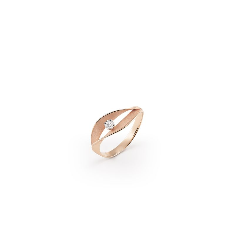 Dune Assolo Series Ring, 18Kt Pink Champagne Gold with Diamond

Dia ct. 0.1